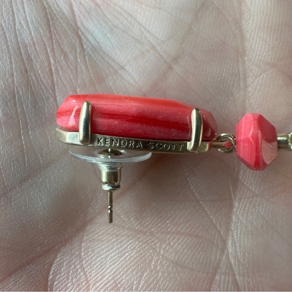 Kendra Scott Dove Statement Earrings Tassel Red Dark Pink - Picture 4 of 6